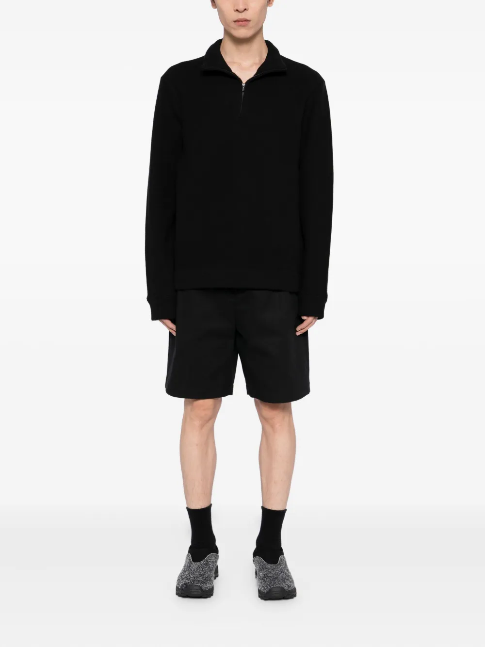 James Perse Cosy Halp sweater met rits - Zwart