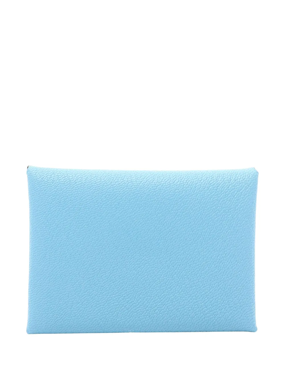 Pre-owned Hermes 2025 Chevre Mysore Calvi Duo Compact Card Holder In Blue