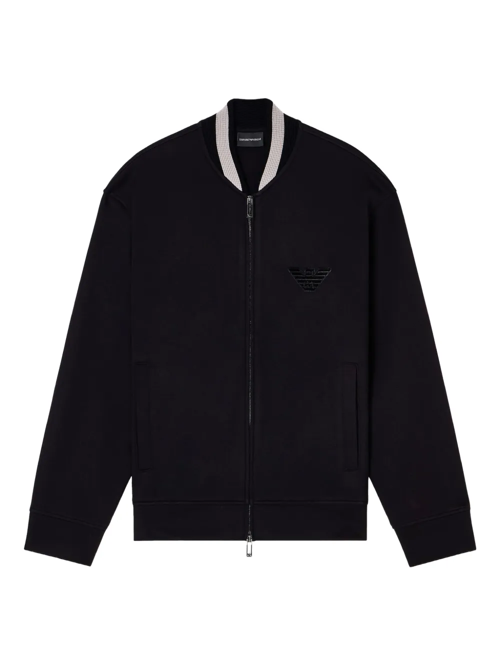 Emporio Armani Eagle-patch zip-up bomber jacket | Black | Image 1