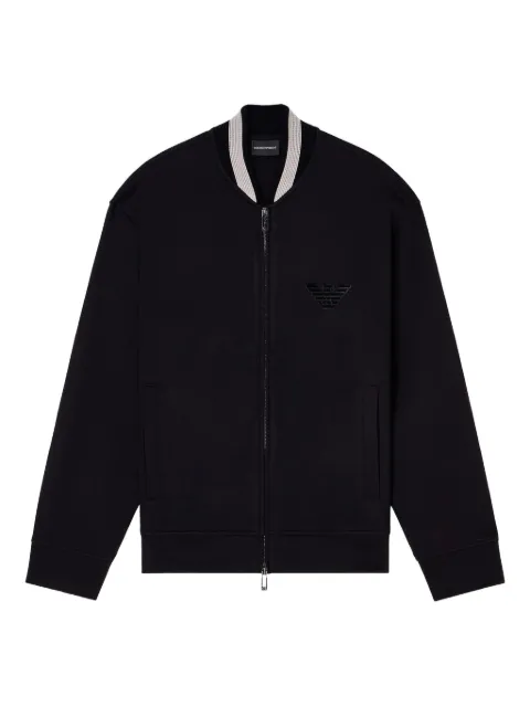 Emporio Armani Eagle-patch zip-up bomber jacket