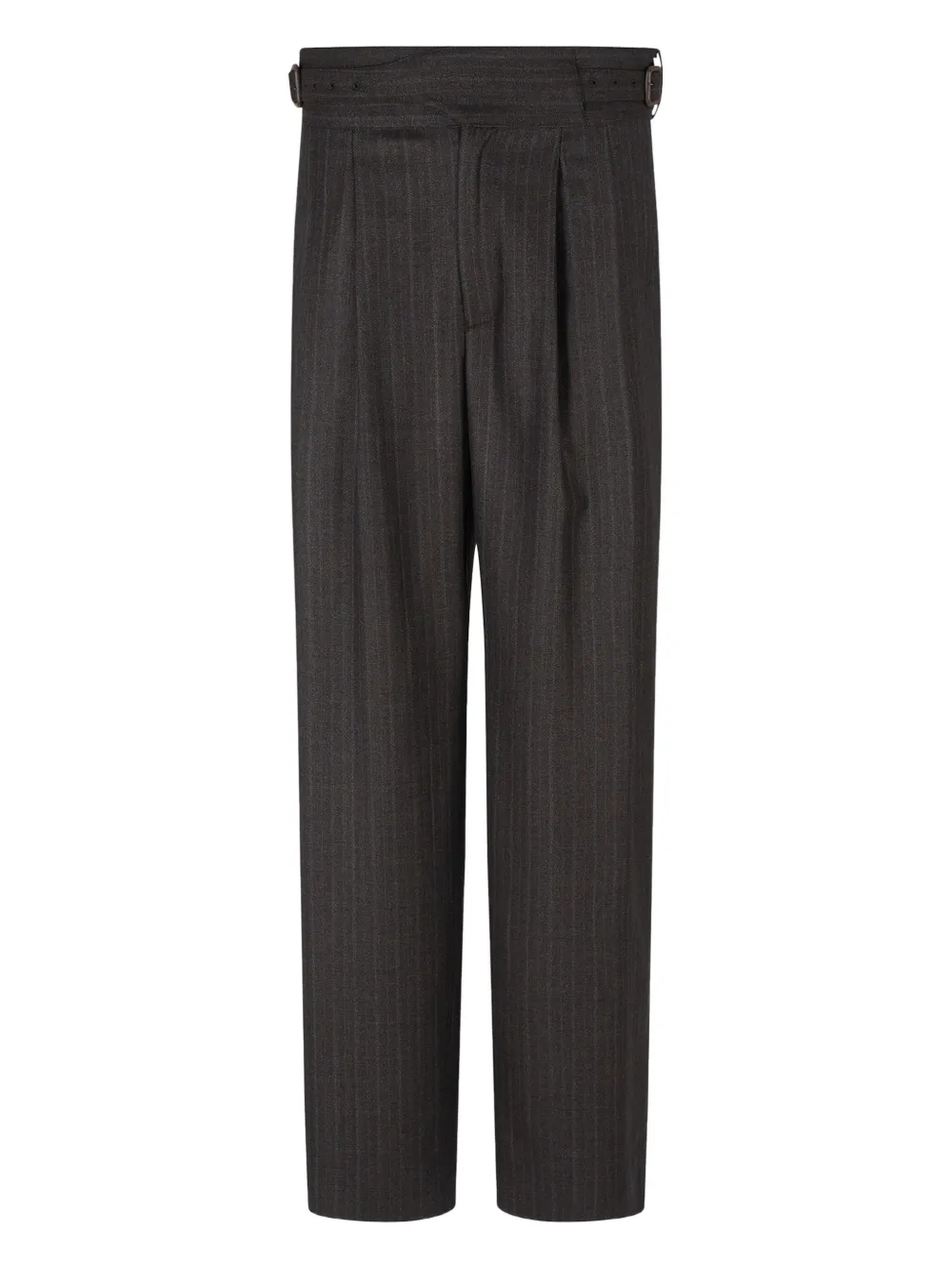 Emporio Armani pinstripe-pattern buckle trousers - Grigio