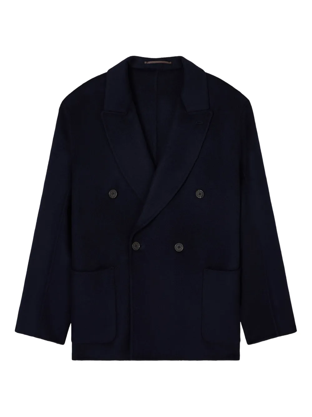 Emporio Armani Double-breasted Shawl Jacket In Black