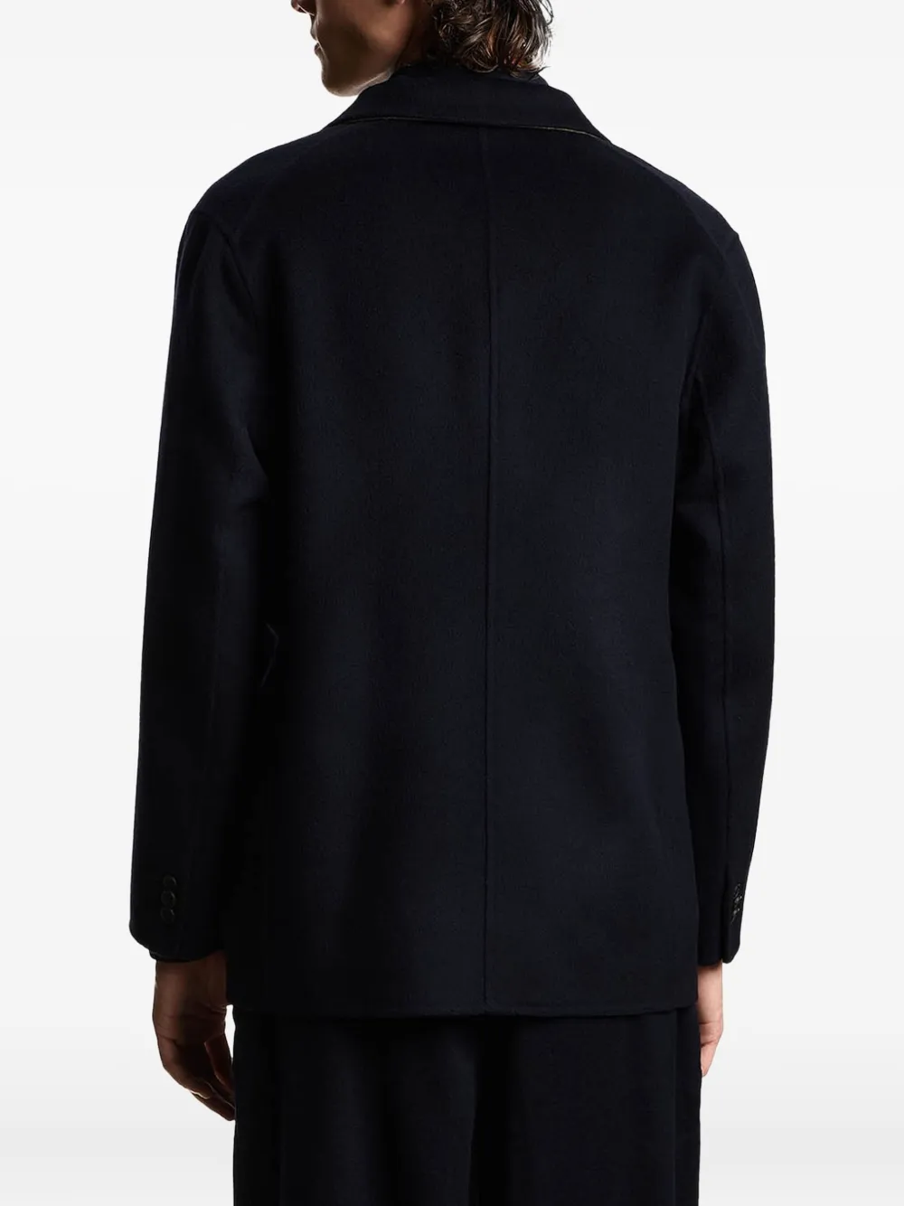 Emporio Armani Double-breasted Shawl Jacket In Black