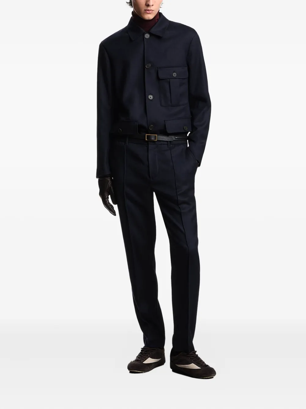 Emporio Armani Jack met opgestikte zak en knopen Blauw