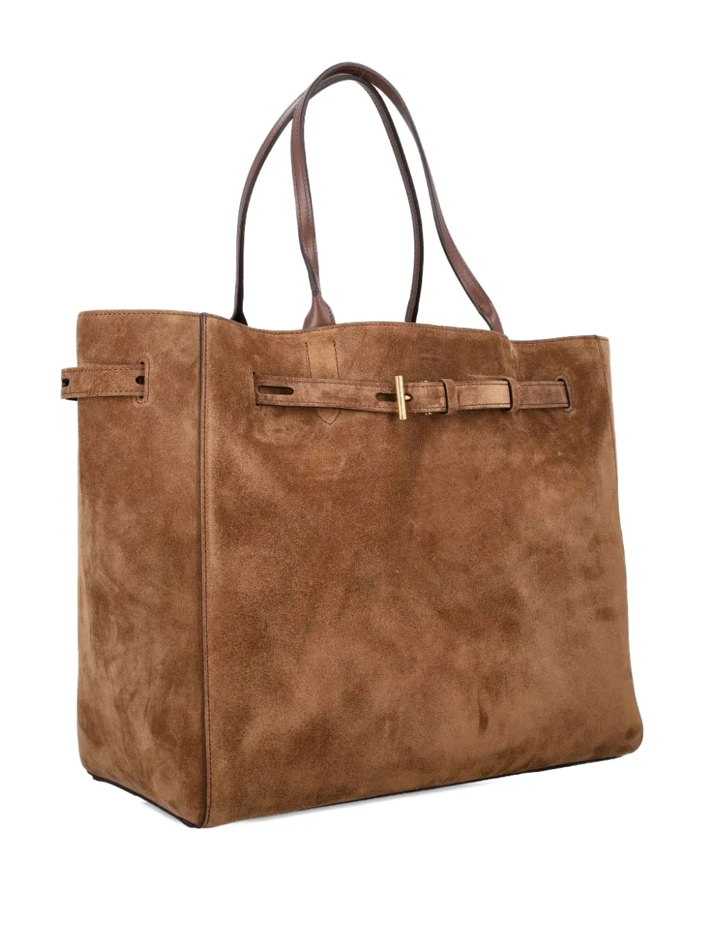 Tom Ford Buckle Detail Tote Bag In Brown