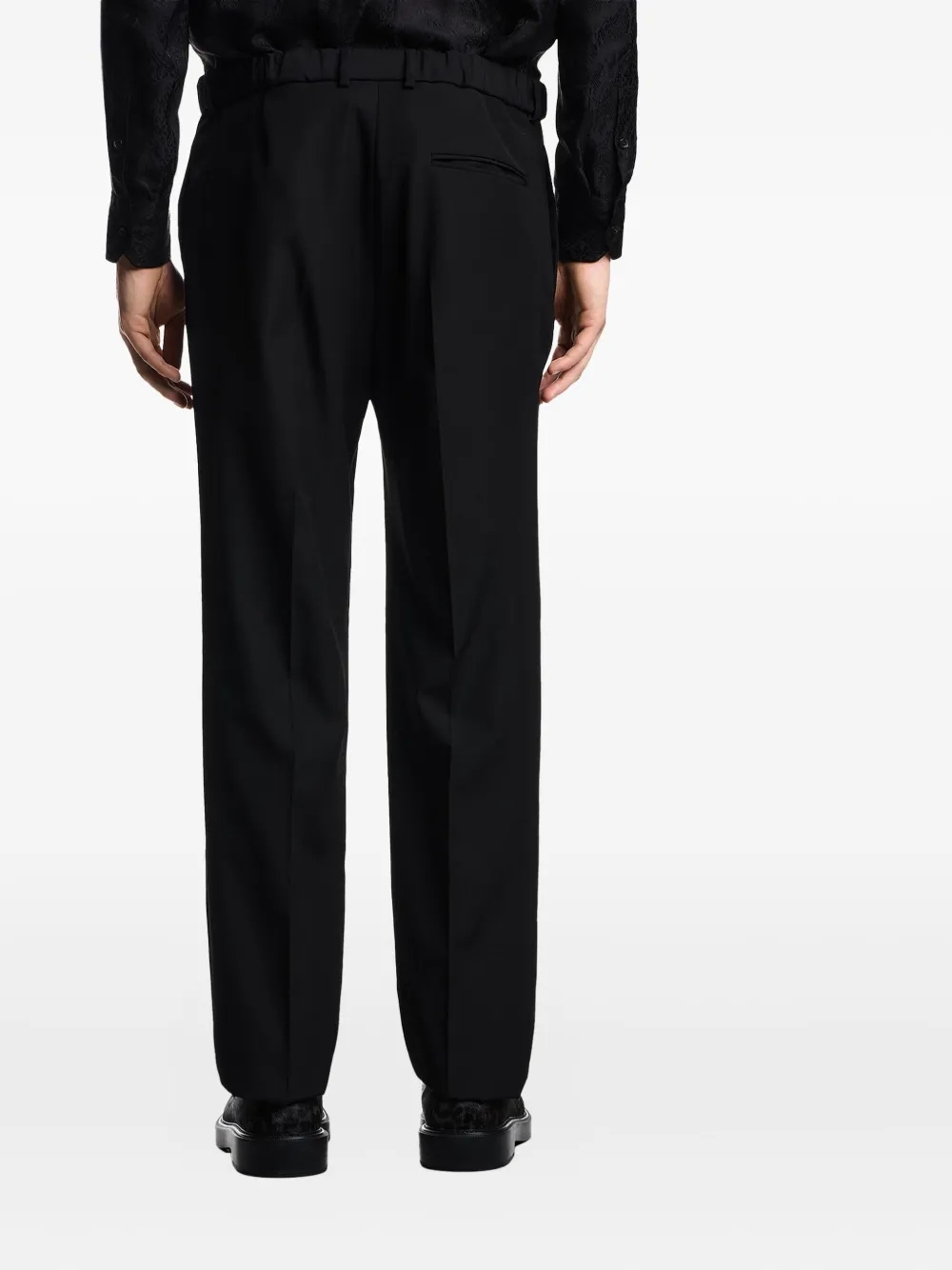 Emporio Armani Belt-loops Side-straps Trousers In Black
