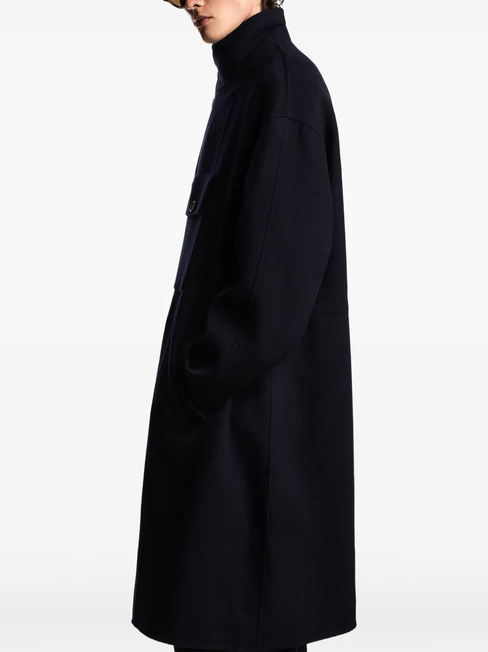 Emporio Armani Mantel met dubbele rij knopen Blauw