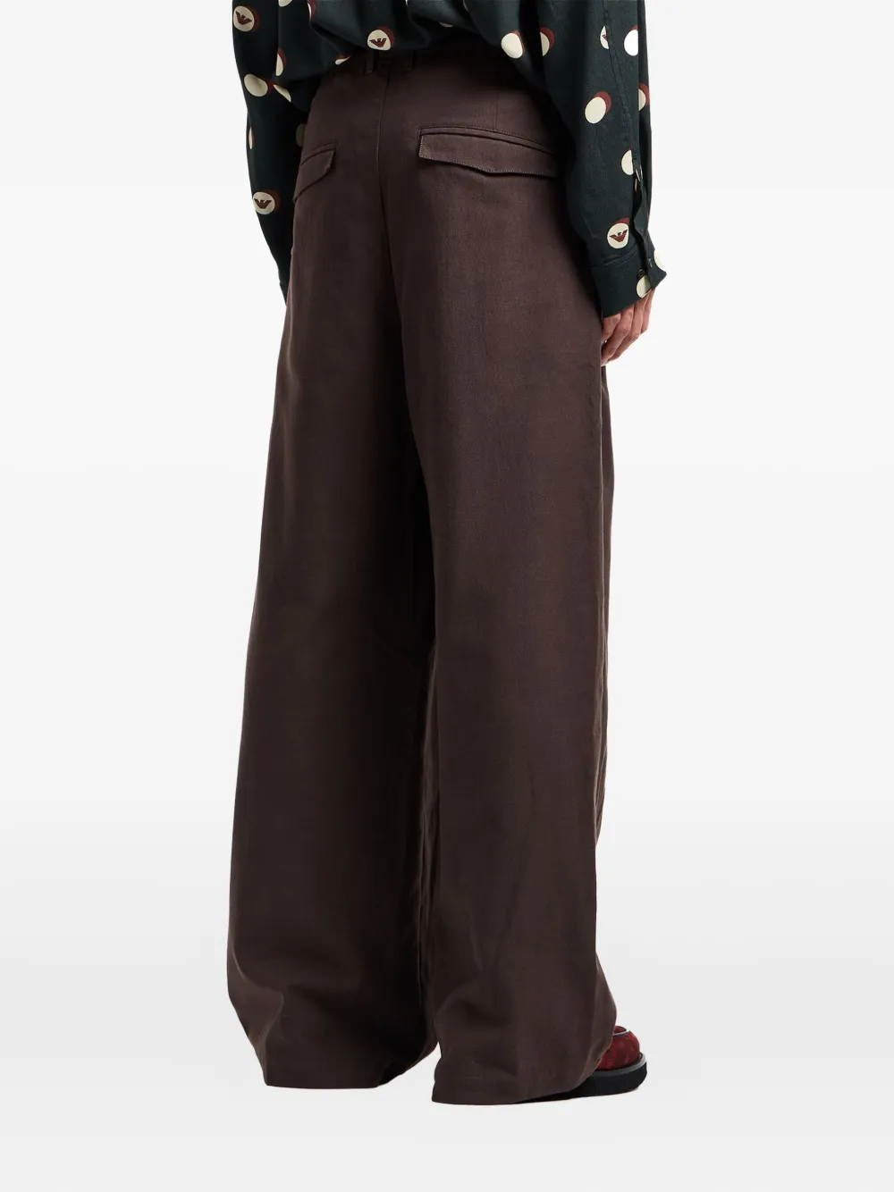 Emporio Armani Plooibroek met klepzak Bruin