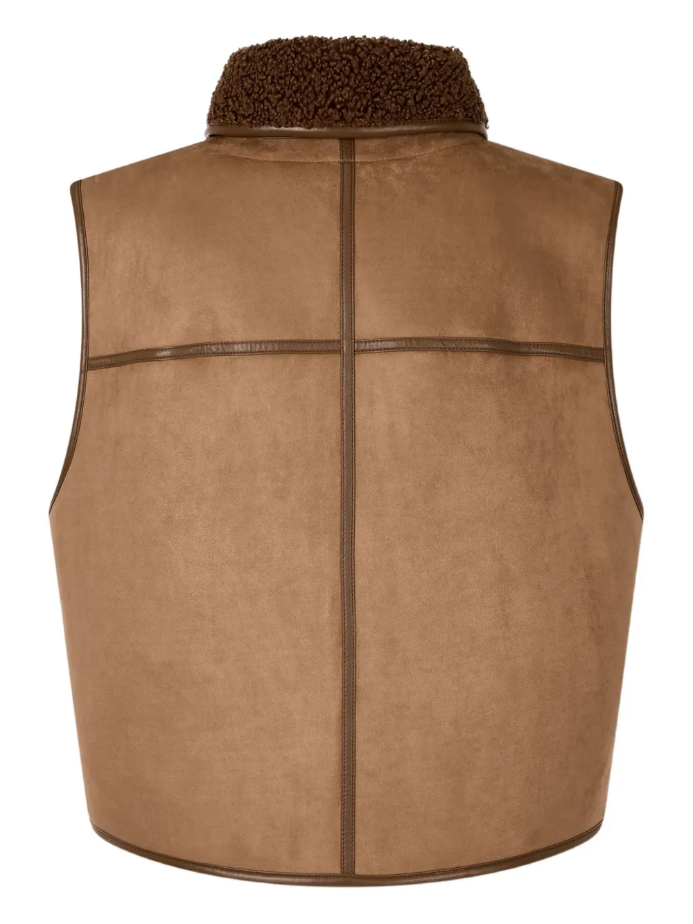 Studio Tomboy Reversible Sleeveless Gilet In Brown