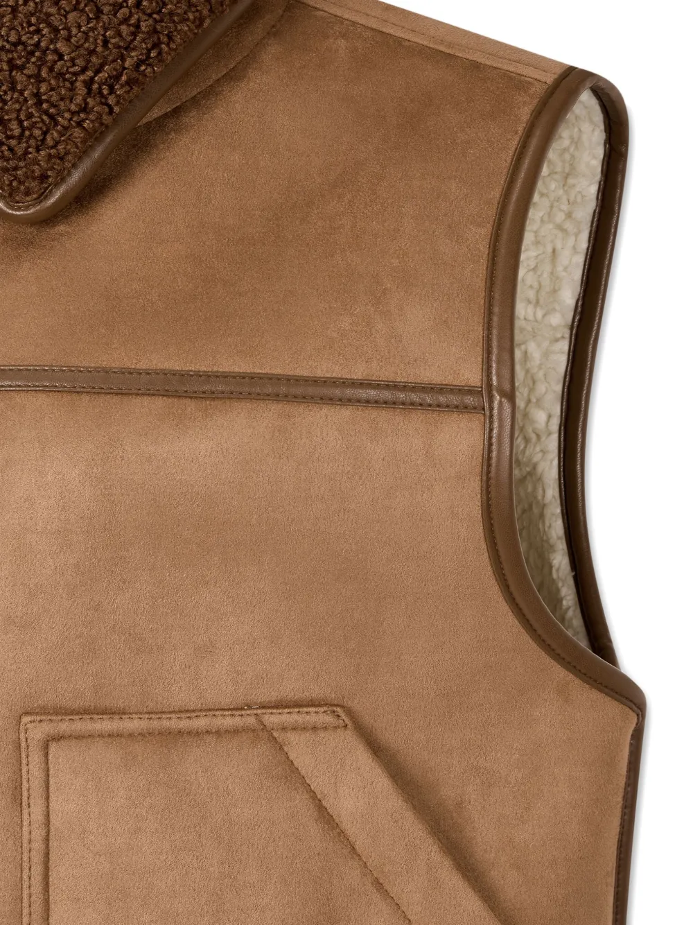 Studio Tomboy Reversible Sleeveless Gilet In Brown