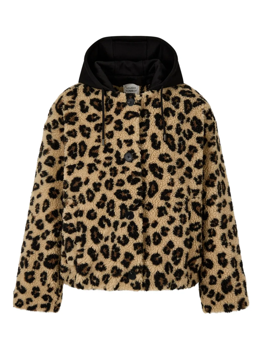 Studio Tomboy Leopard-pattern Hooded Jacket In Brown