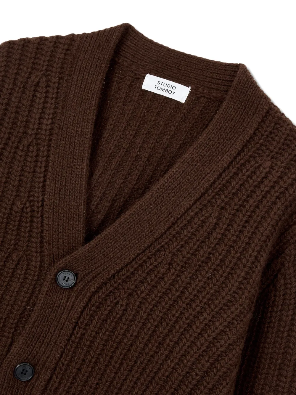 Studio Tomboy Patch-pocket Cardigan In Brown