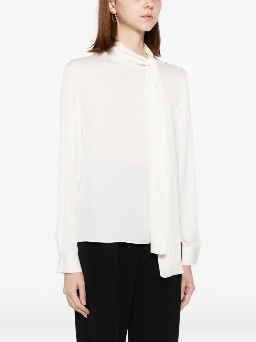 Theory Zijden blouse Beige