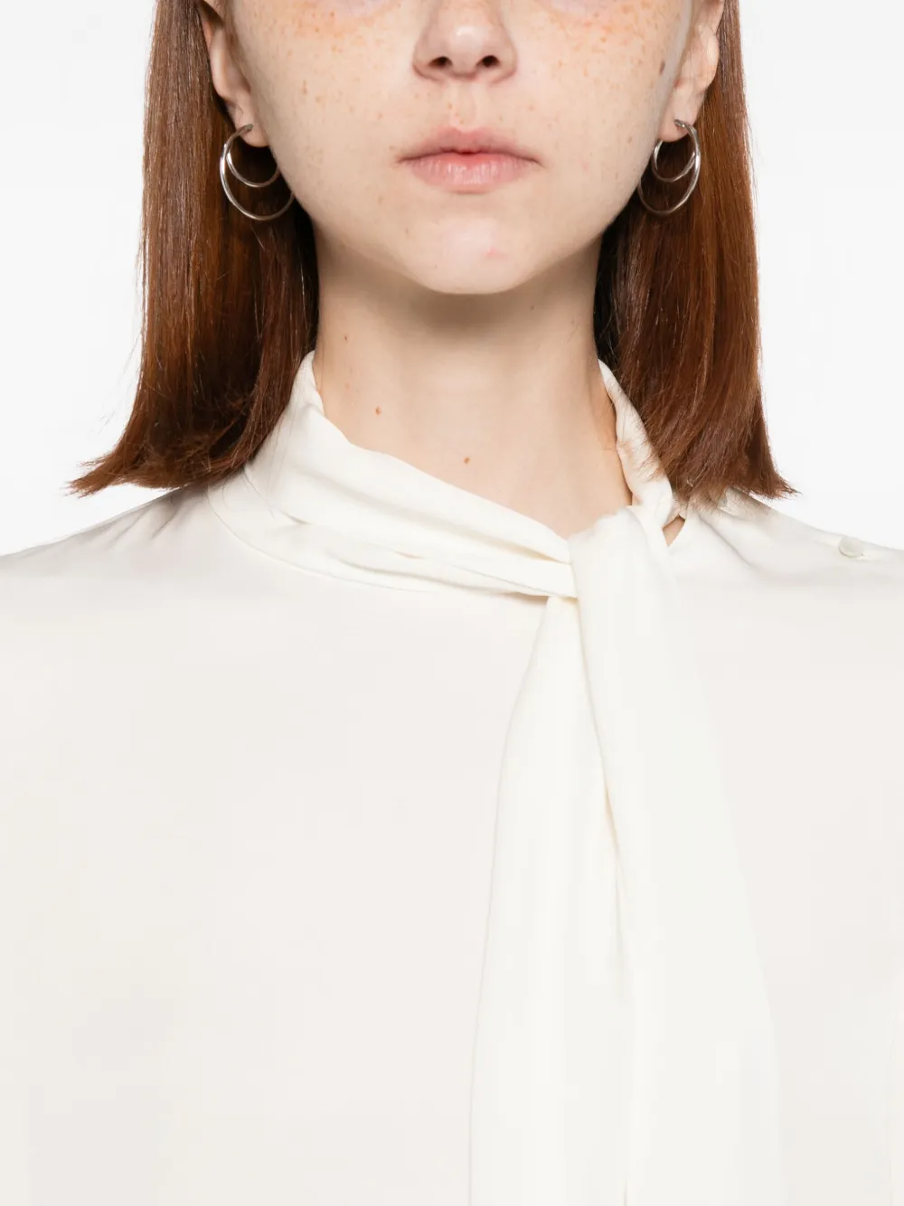 Theory Zijden blouse Beige