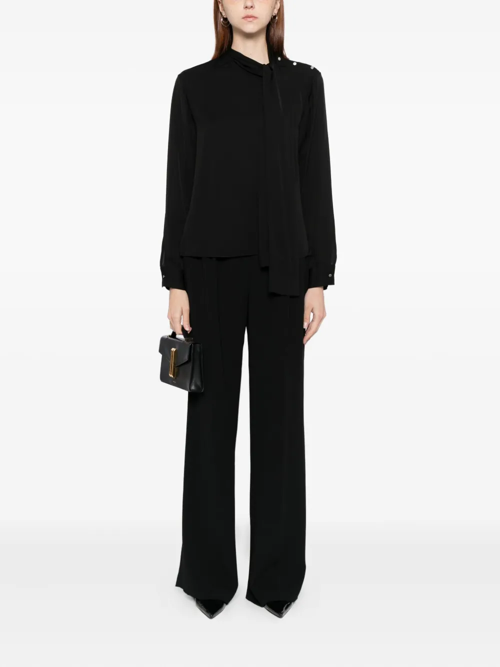 Theory Zijden blouse - Zwart