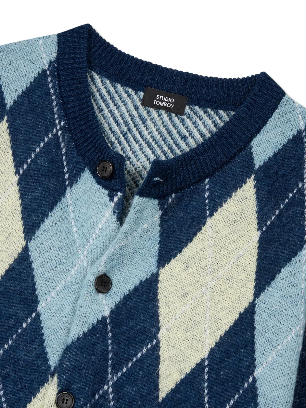 STUDIO TOMBOY Vest met diamantpatroon Blauw