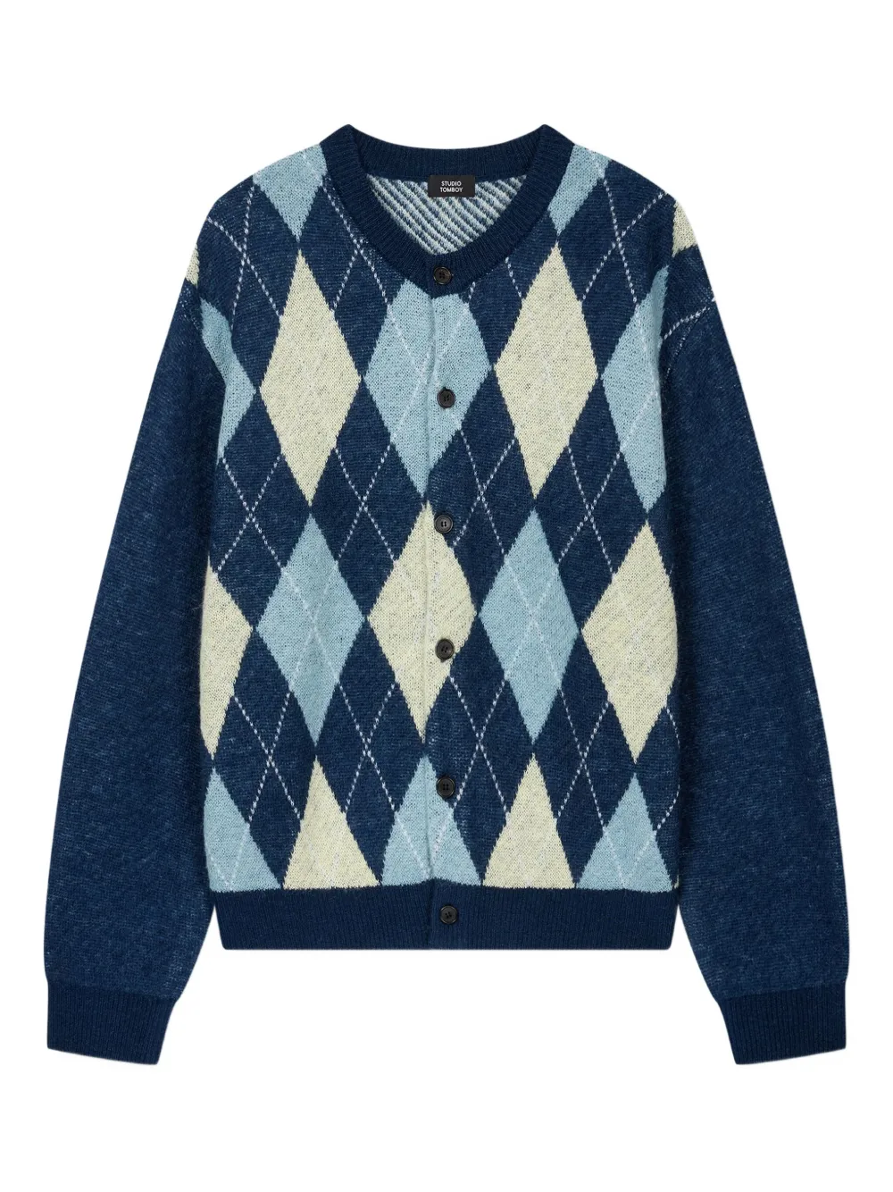 STUDIO TOMBOY diamond-pattern cardigan | Blue | Image 1
