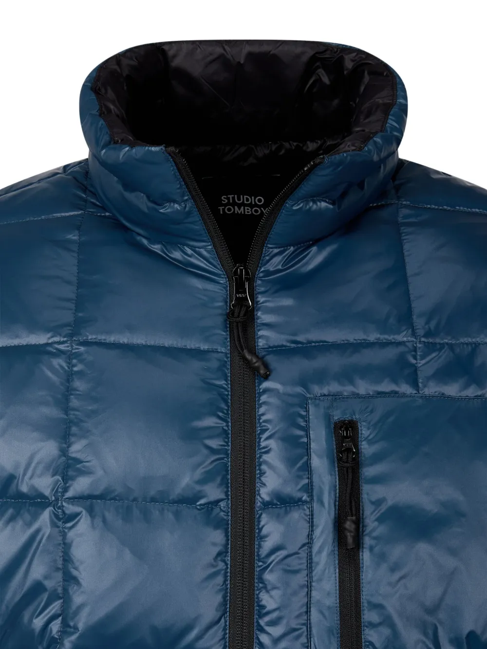 STUDIO TOMBOY Gewatteerd jack met vierkant patroon Blauw