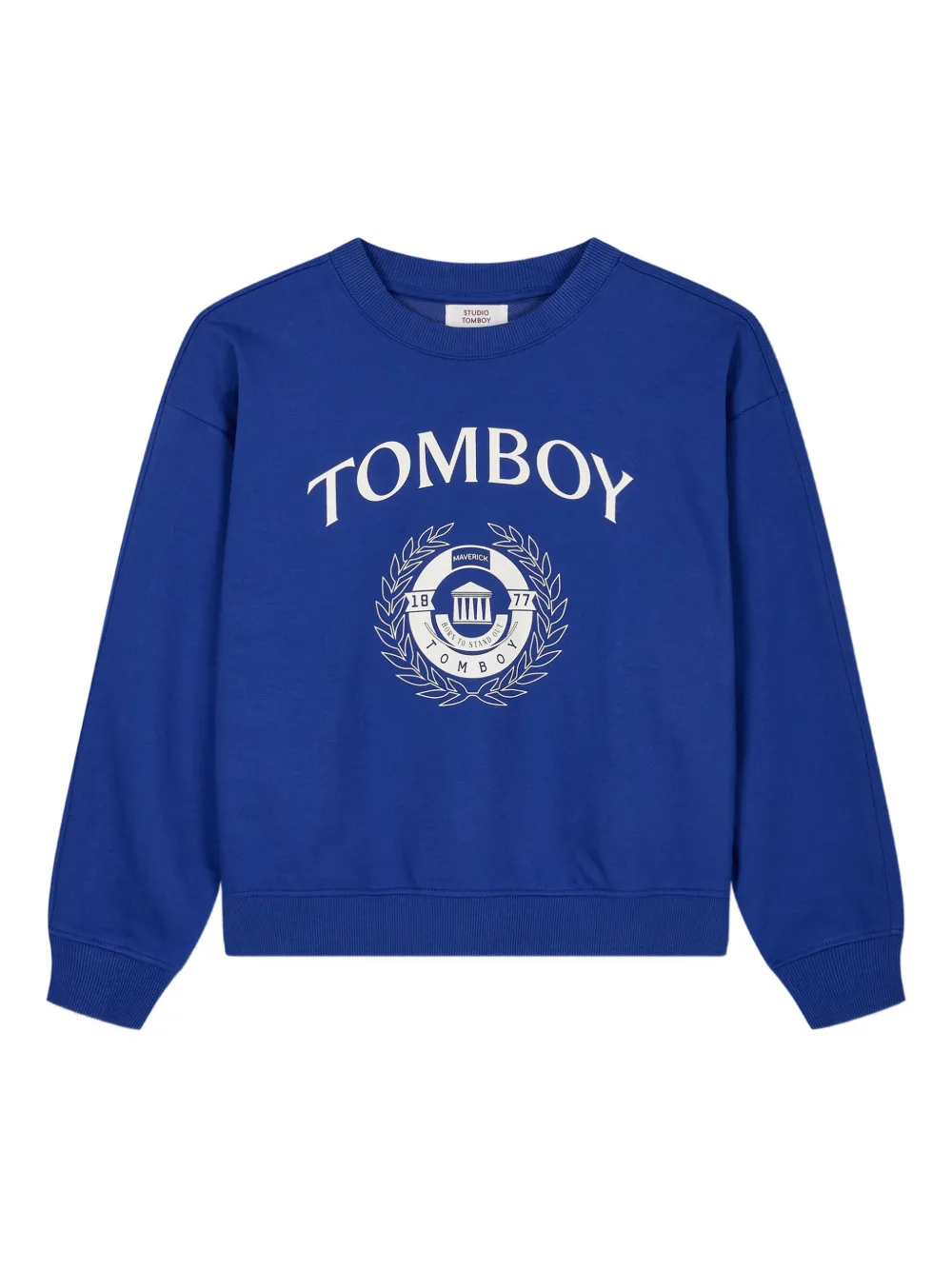 STUDIO TOMBOY sweat en coton University à col rond | bleu | Image 1