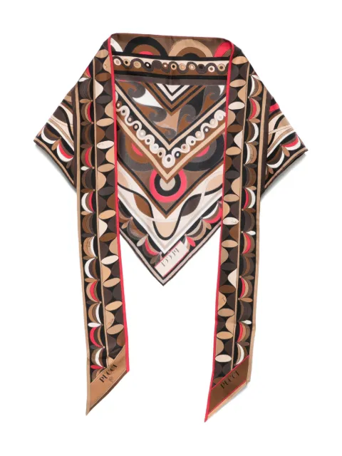 PUCCI pañuelo de seda con motivo geométrico