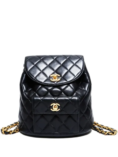 CHANEL Pre-Owned 1989-1994 diamond-quilting turn-lock backpack