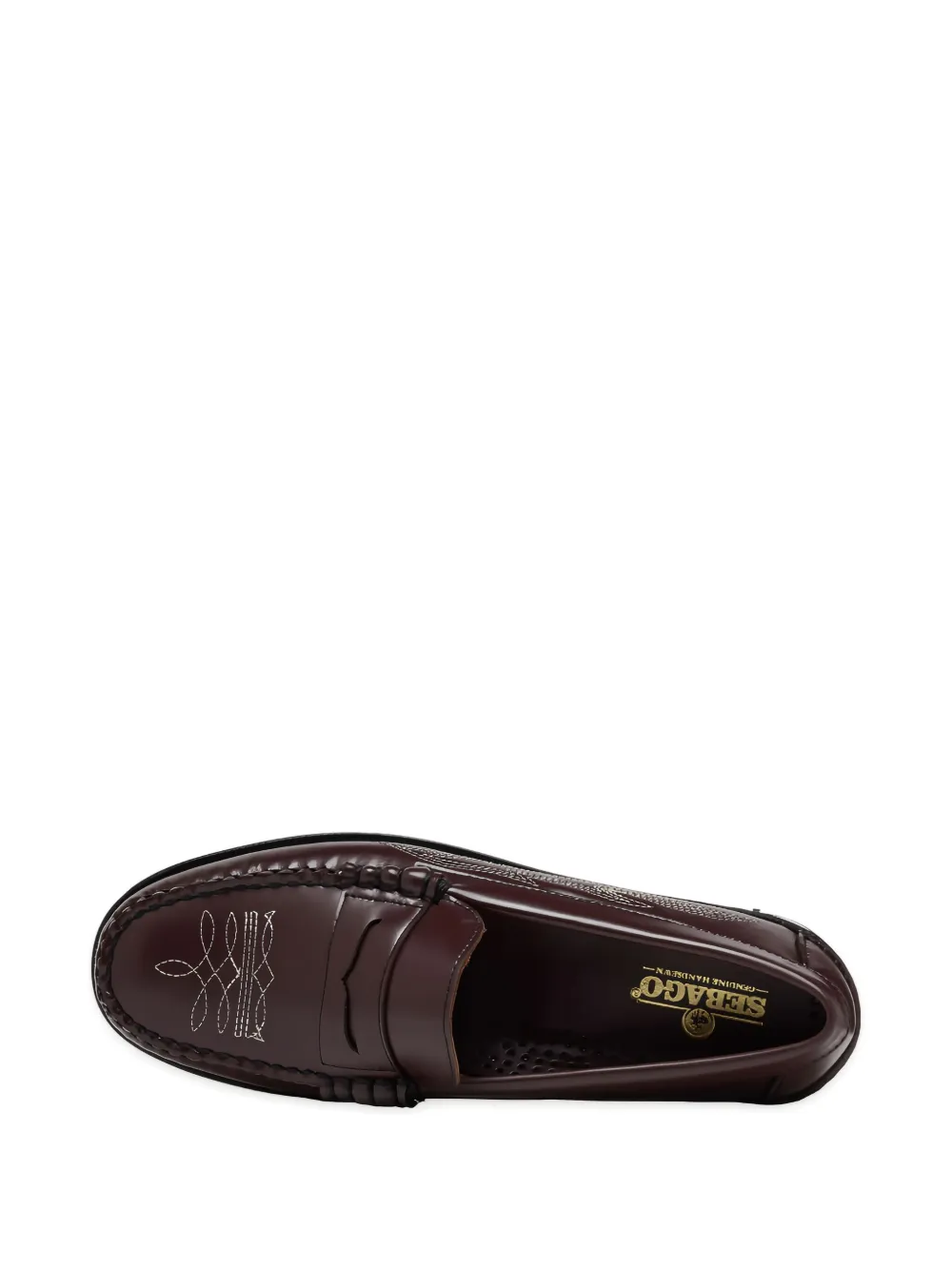 Sebago Dan El Paso Embroidered Loafers In Burgundy