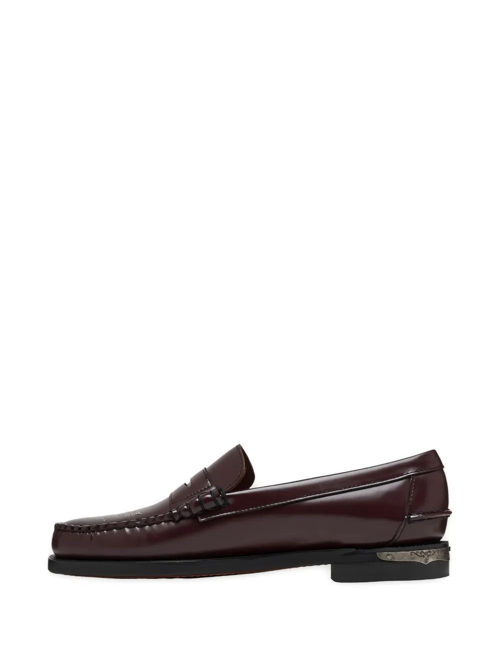 Sebago Dan El Paso Embroidered Loafers In Burgundy