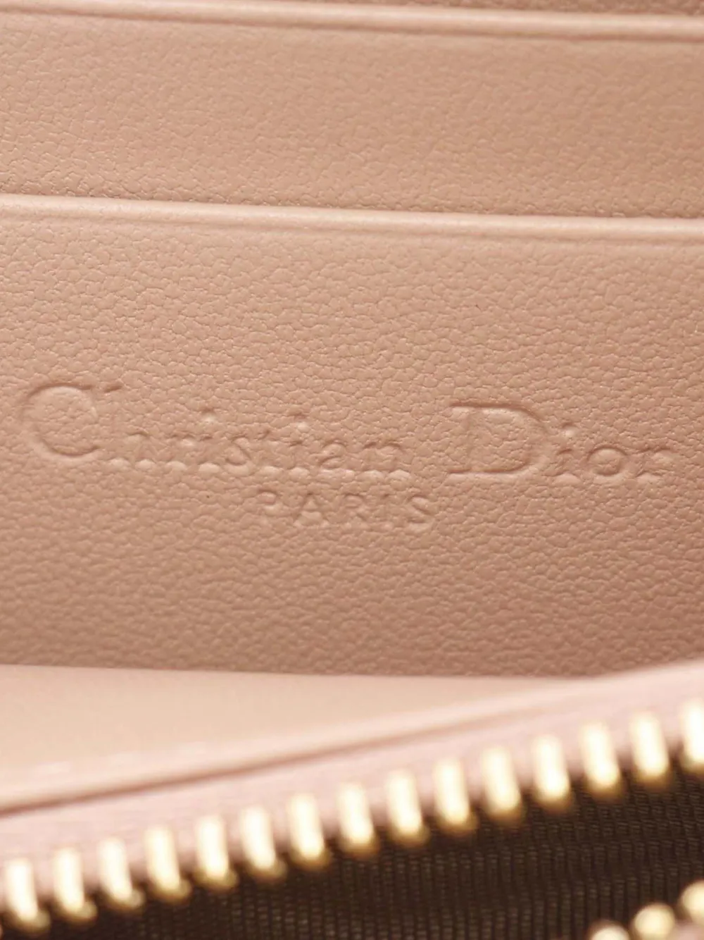 Pre-owned Dior 2022 Lambskin Cannage Lady  Voyageur Coin Purse Small Wallets In Brown