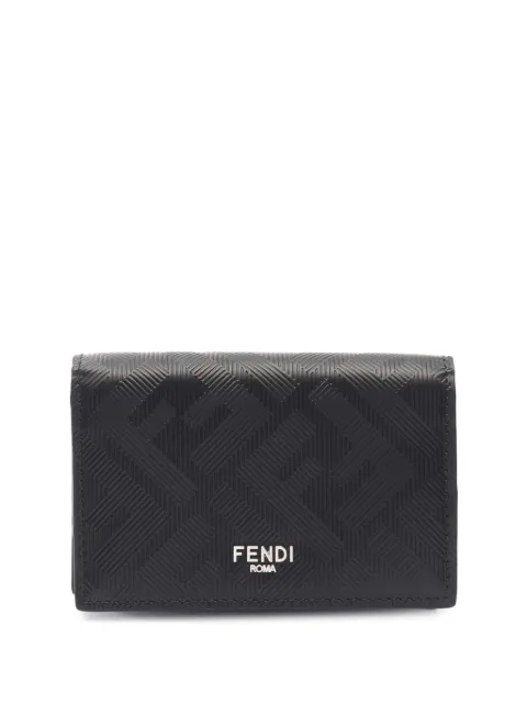 Fendi Pre-Owned 2010-2025 Leather FF Shadow Case card holder