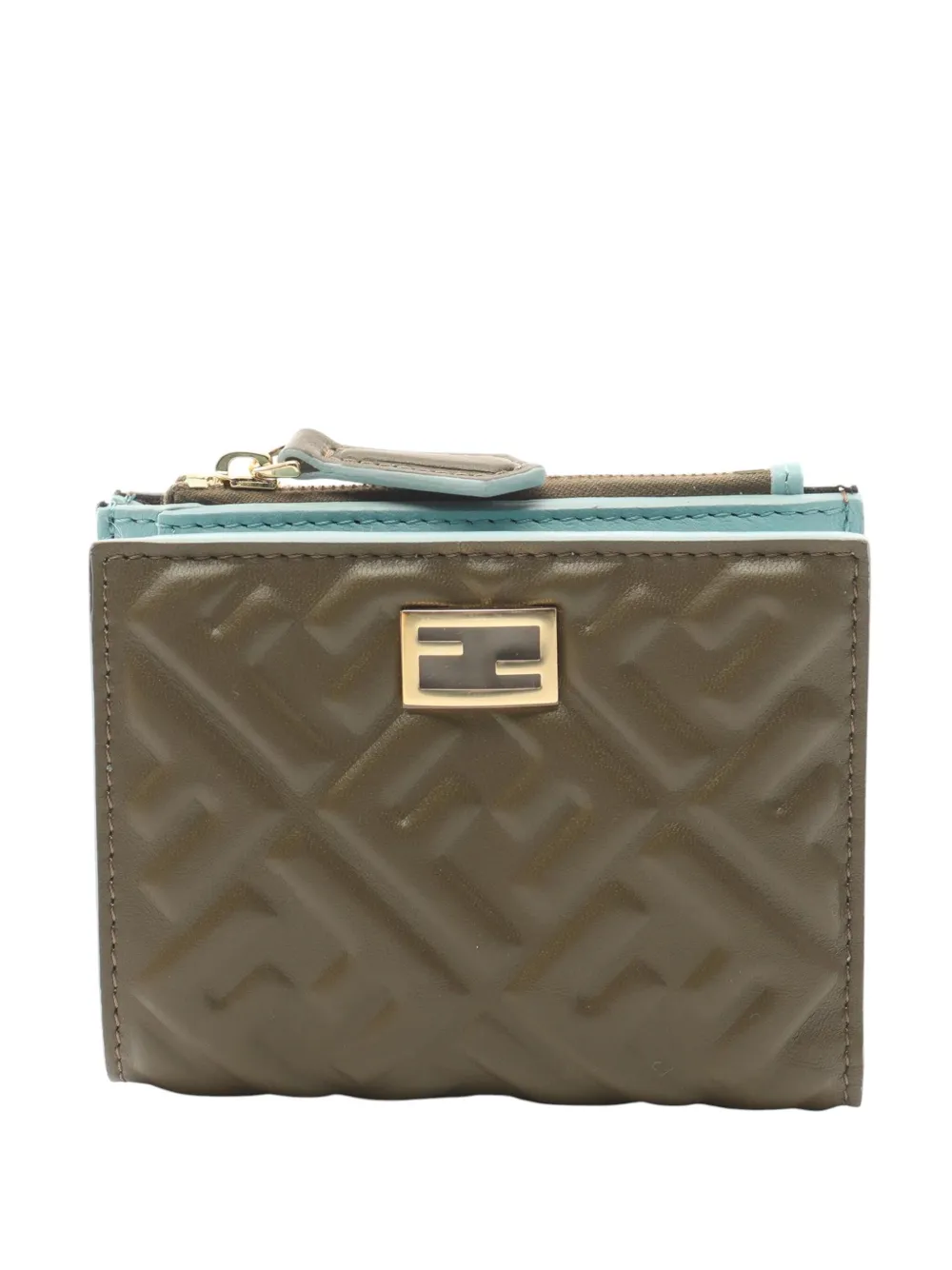 Fendi Pre-Owned 2010-2025 Embossed Nappa FF Slim Baguette Wallet small wallets | Brown | Image 1