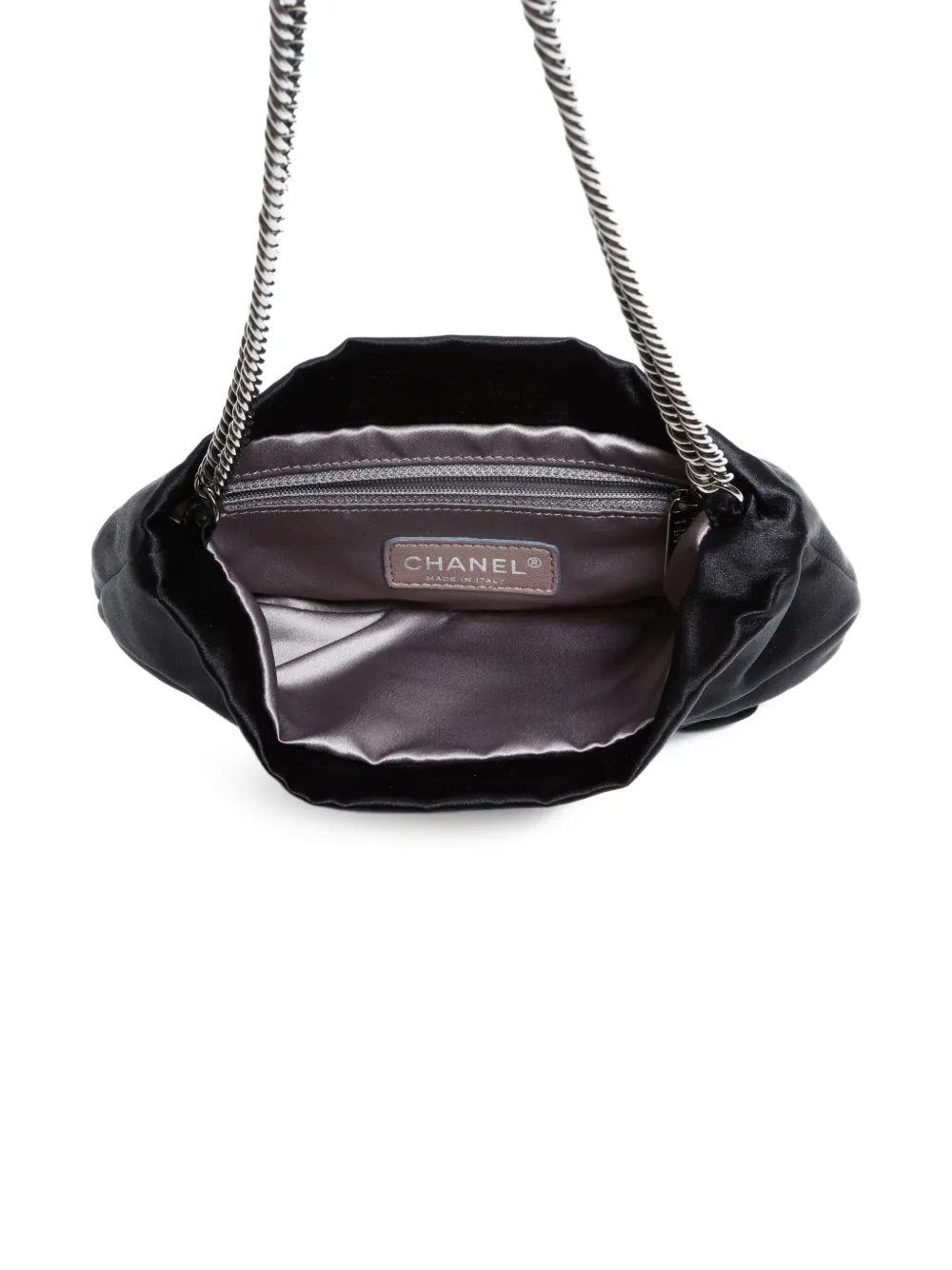 CHANEL Pre-Owned 2008-2009 サテン リボン チェーン ショルダーバッグ