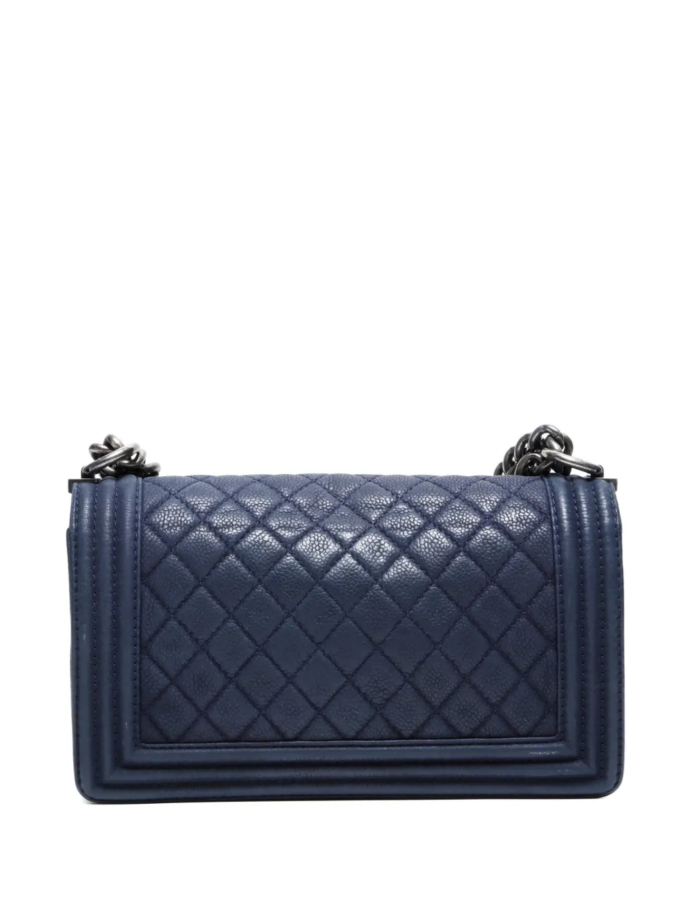 Pre-owned Chanel 2013-2014 Boy Chain-strap Shoulder Bag In Blue