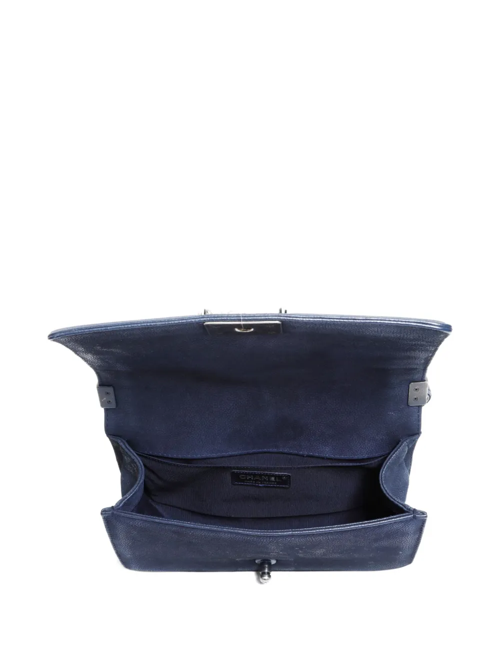 Pre-owned Chanel 2013-2014 Boy Chain-strap Shoulder Bag In Blue