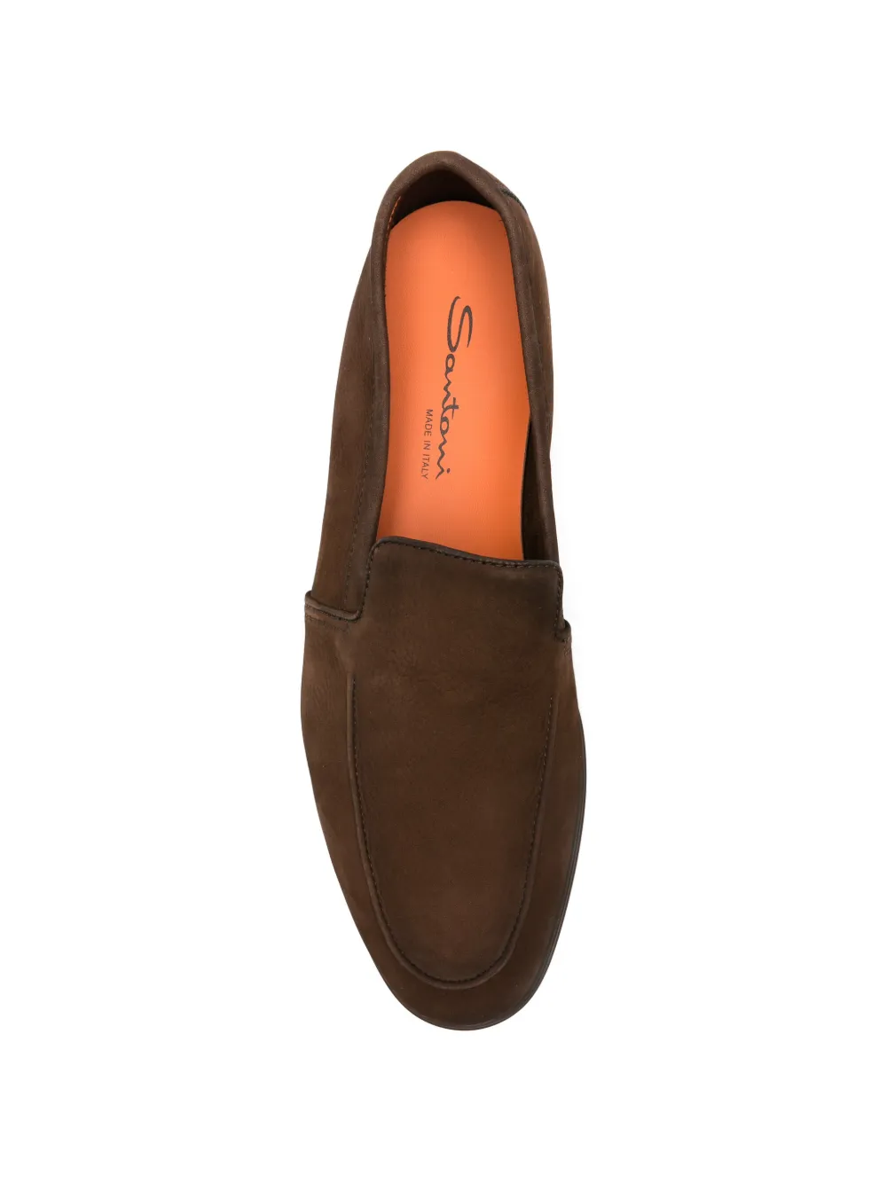 Santoni Leren loafers Bruin