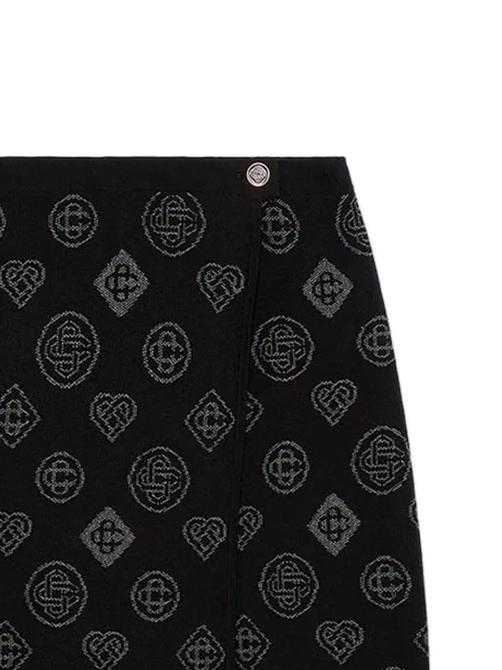 Casablanca Midi-wikkelrok met jacquard-patroon - Zwart
