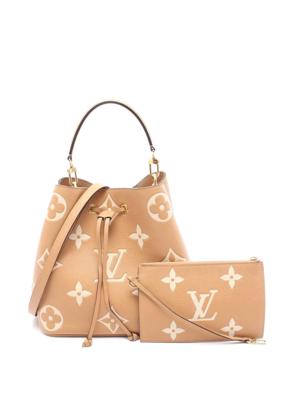 Louis Vuitton Pre-Owned 2021-2025 Monogram Giant Bicolor Empreinte Neonoe MM bucket bag - Marrone