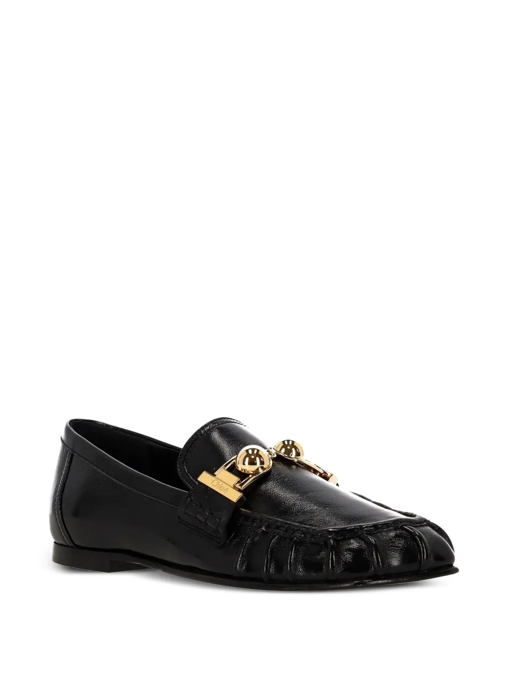 Chloé Asymmetrische loafers met metallic-effect Zwart
