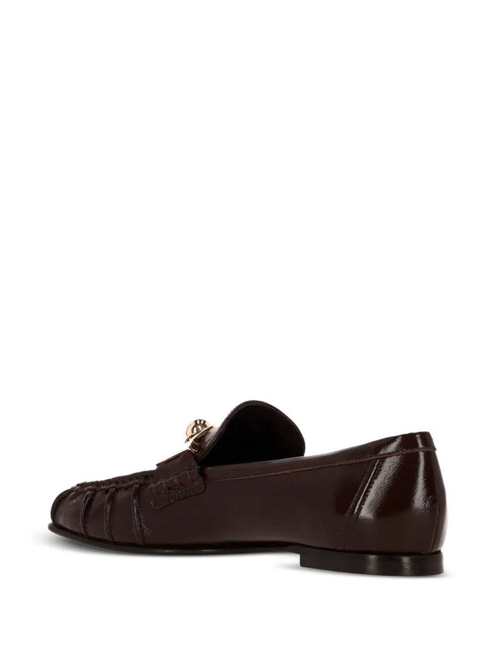 Chloé Asymmetrische loafers met metallic-effect Bruin