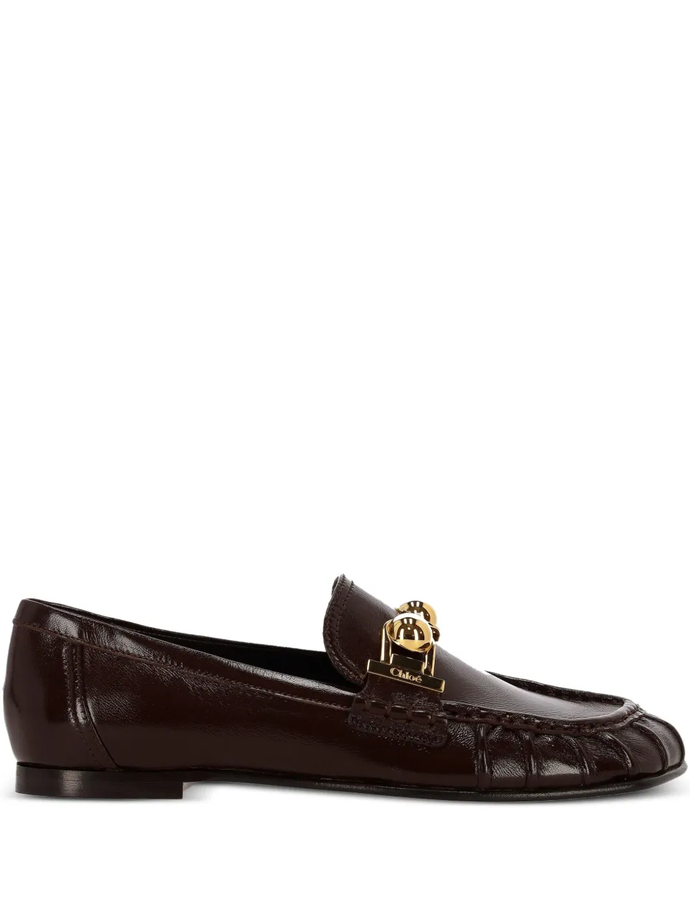 Chloé Asymmetrische loafers met metallic-effect Bruin