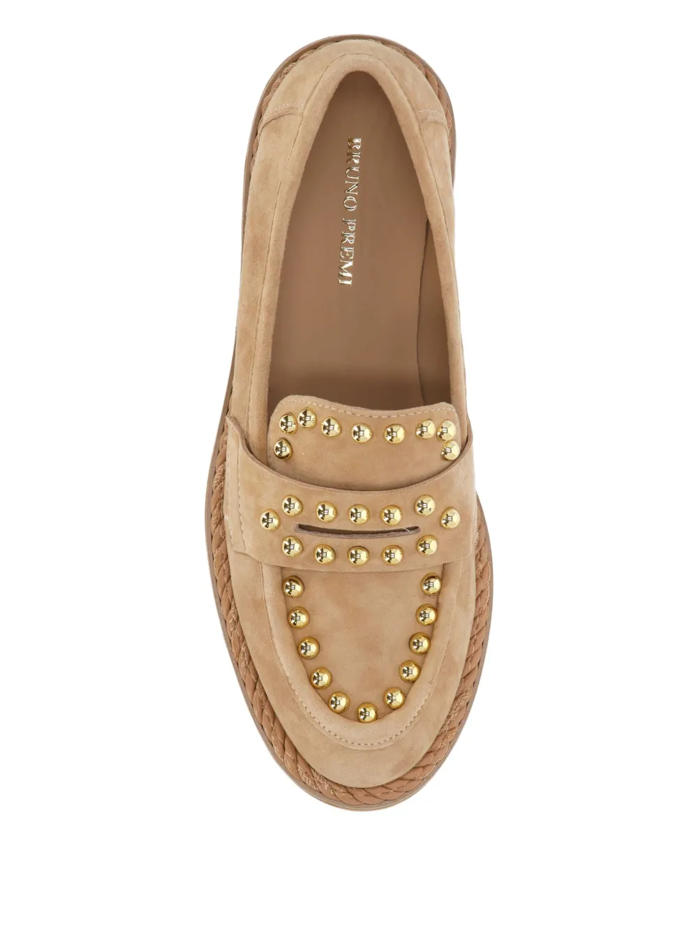 Bruno Premi 30mm Croa Tea Studded Loafers In Brown
