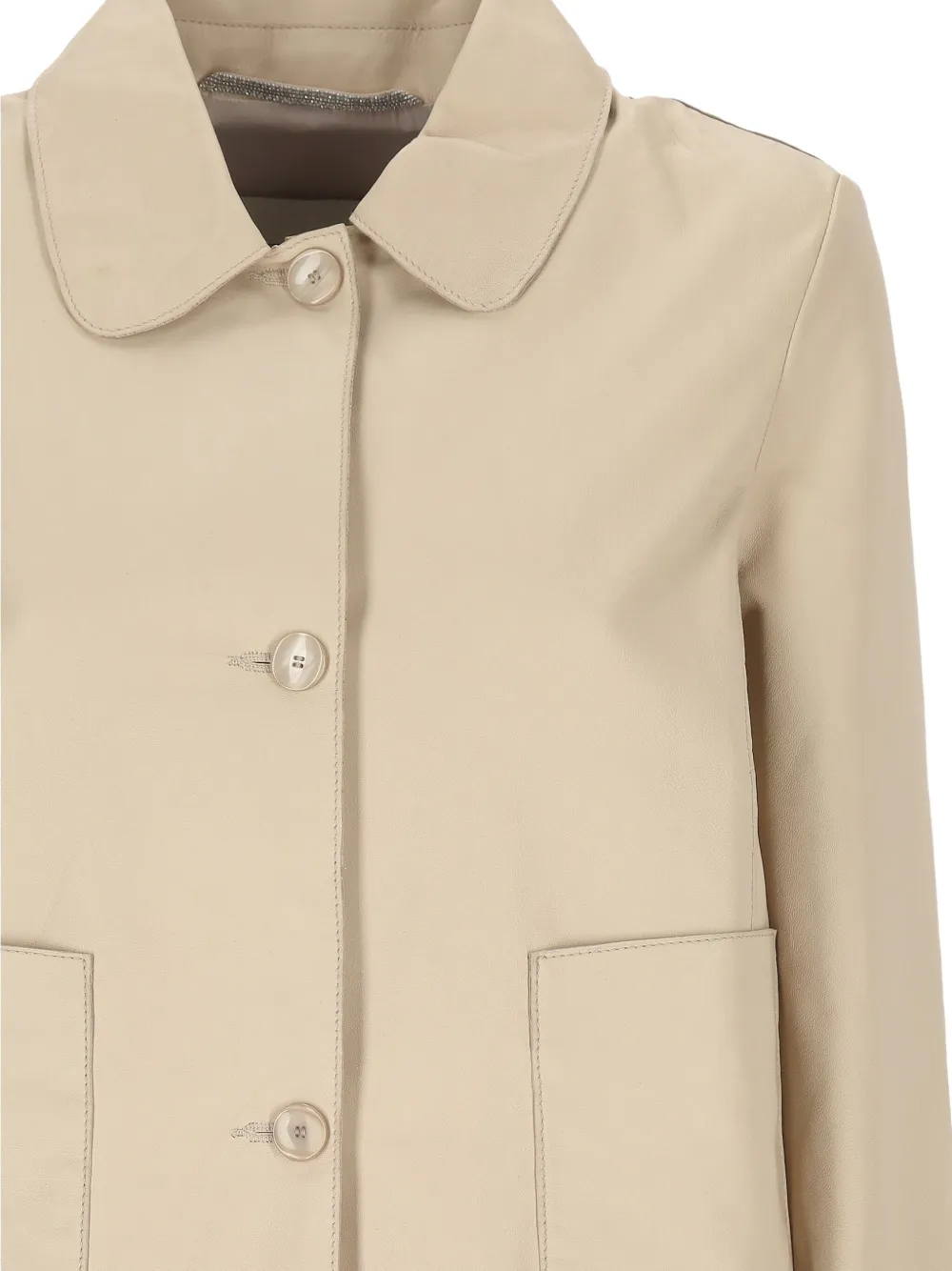 The Jack Leathers Buttoned Jacket In Brown