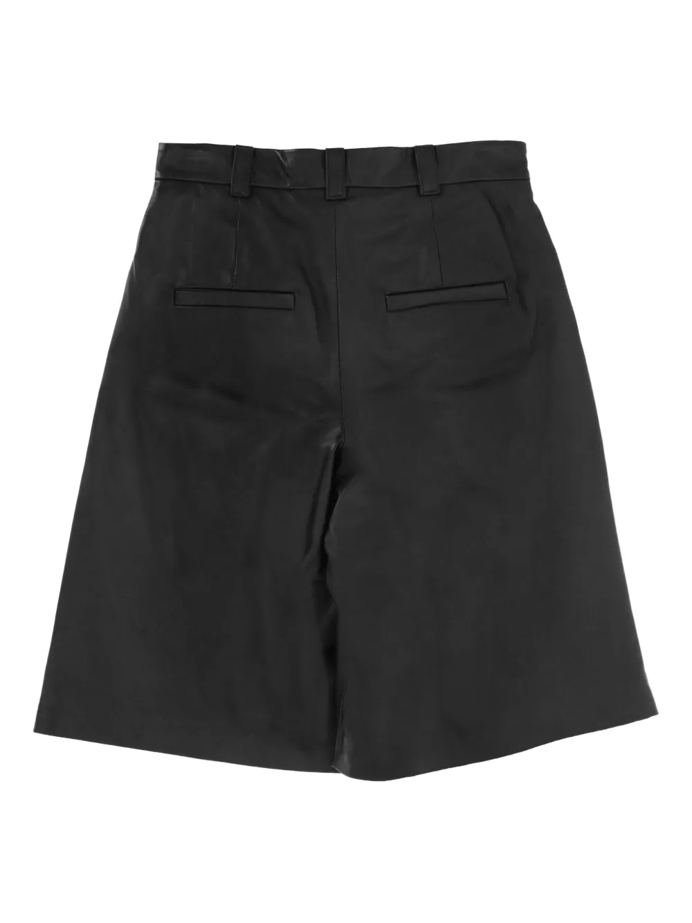 Marella pleated leather shorts - Zwart