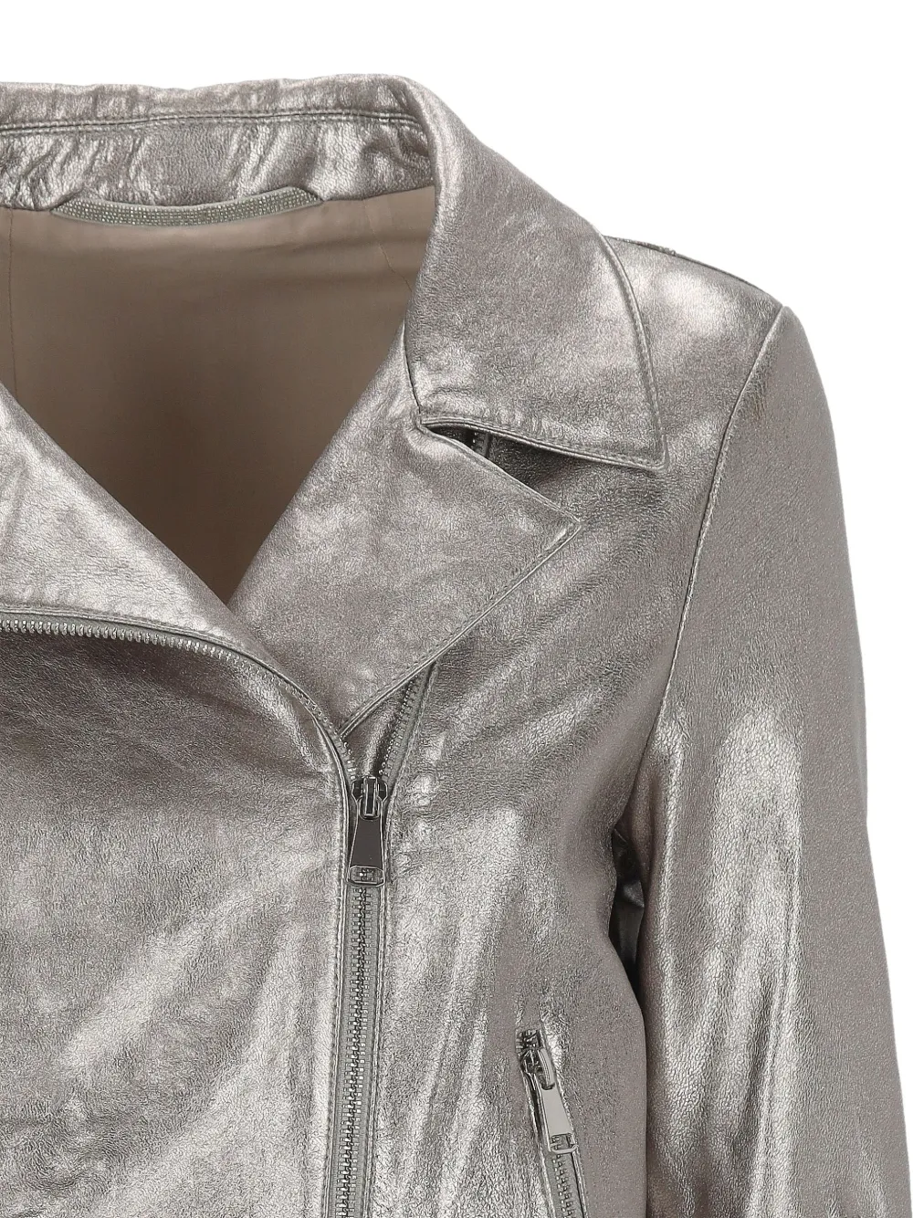 The Jack Leathers Zip Leathers Jacket In Gray