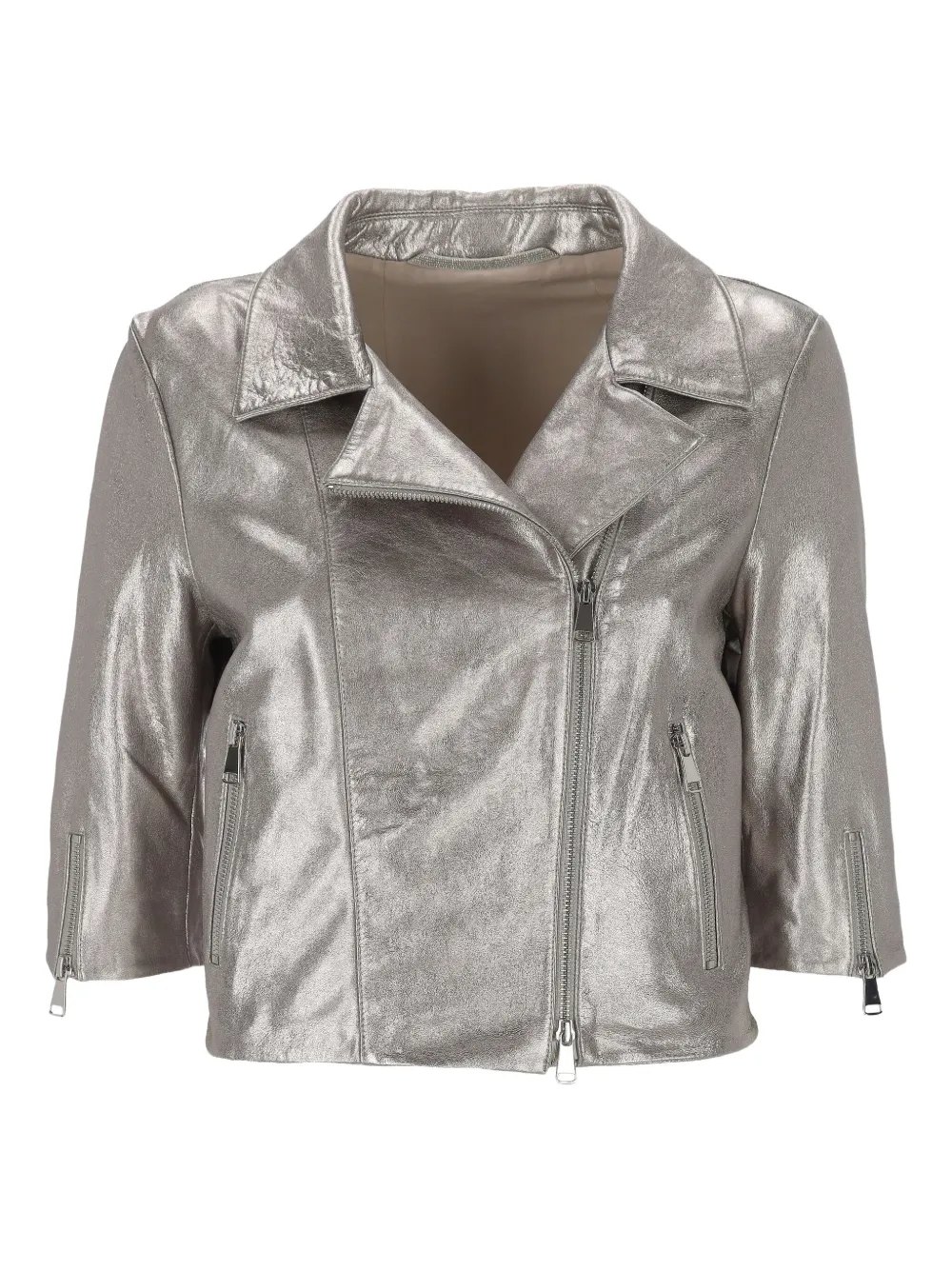 THE JACK LEATHERS zip leathers jacket | Grey | Image 1