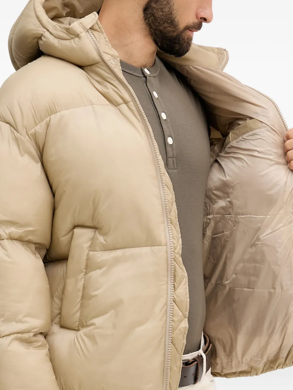 Alpha Industries Cloud donsjack met capuchon en rits Beige