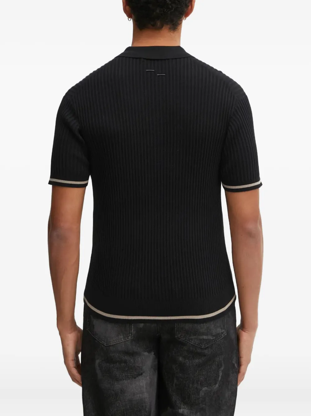 Filling Pieces Poloshirt met geborduurd logo Zwart