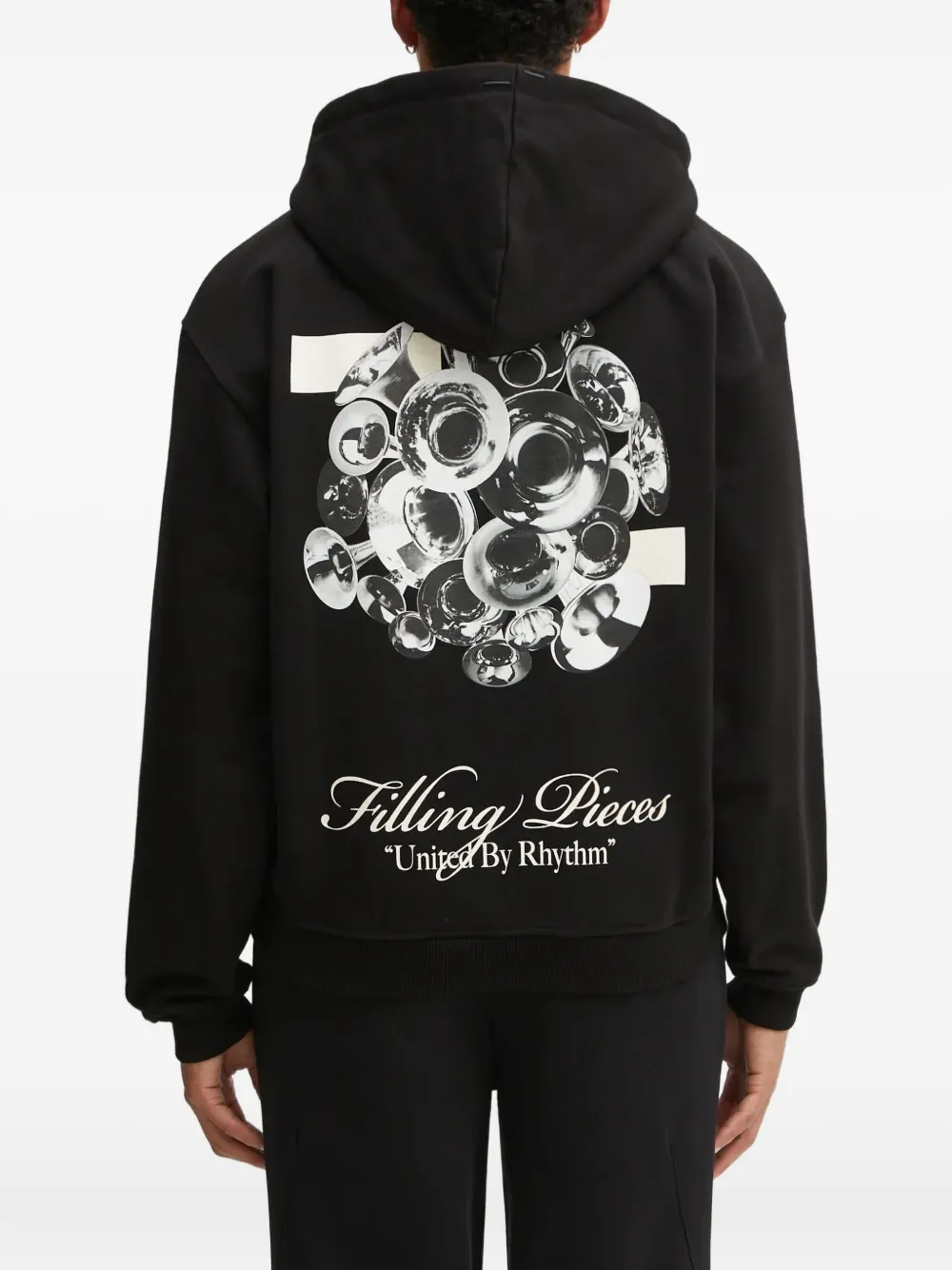 Filling Pieces Hoodie met rits Zwart