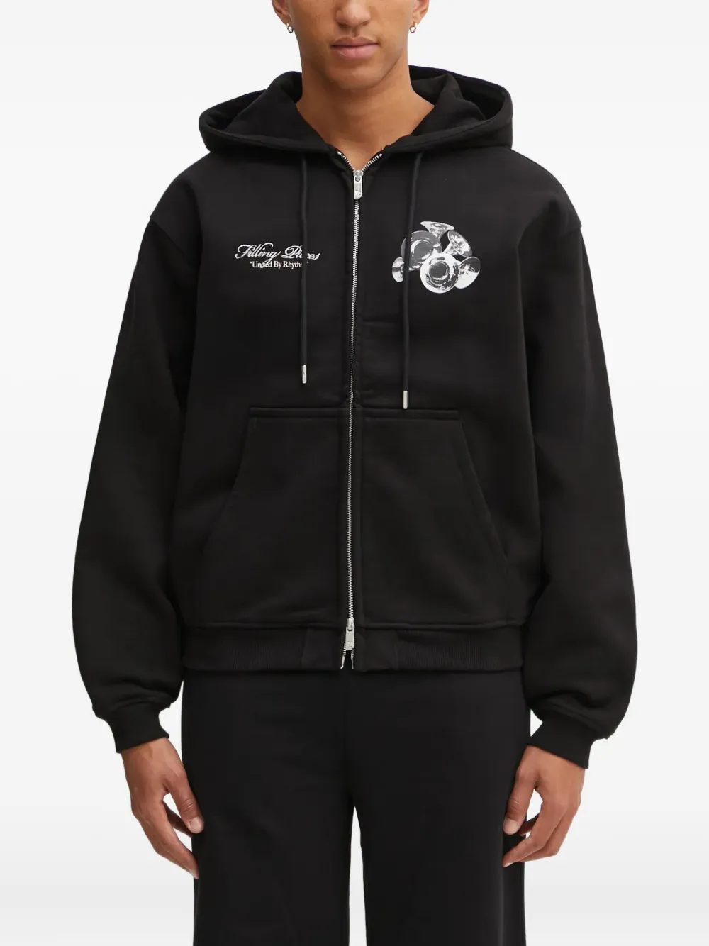 Filling Pieces zip-up hoodie | Black | Image 1