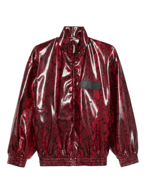 GCDS snakeskin-effect faux-leather jacket