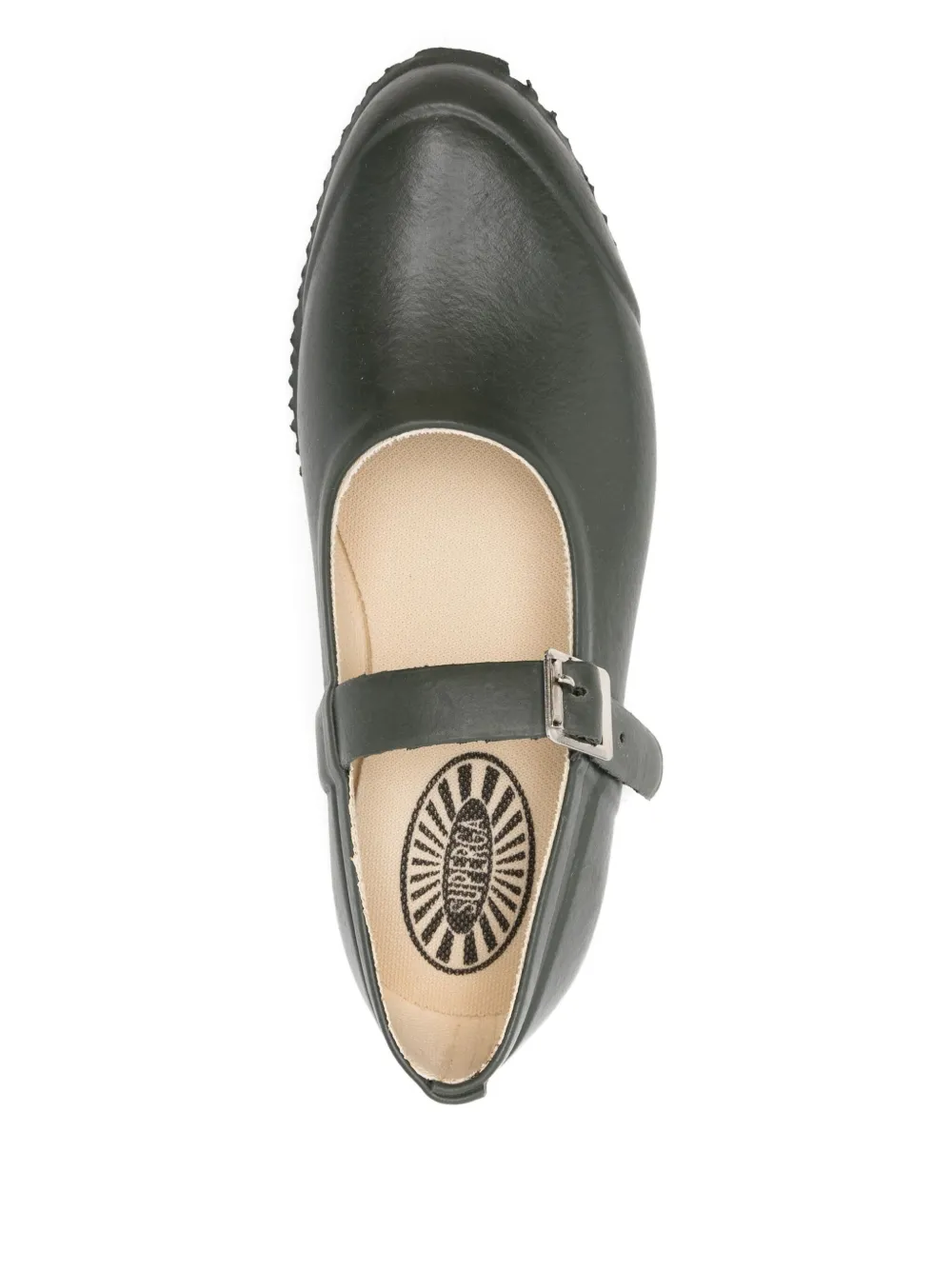 Superga Buckled Ballet Flats In Green